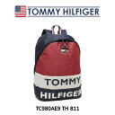 すぐに使える【2点で5％OFFクーポン】トミーヒルフィガー リュックサック レディース ブラック レッド TOMMY HILFIGER エース TC980AE9 TH 811 並行輸入品