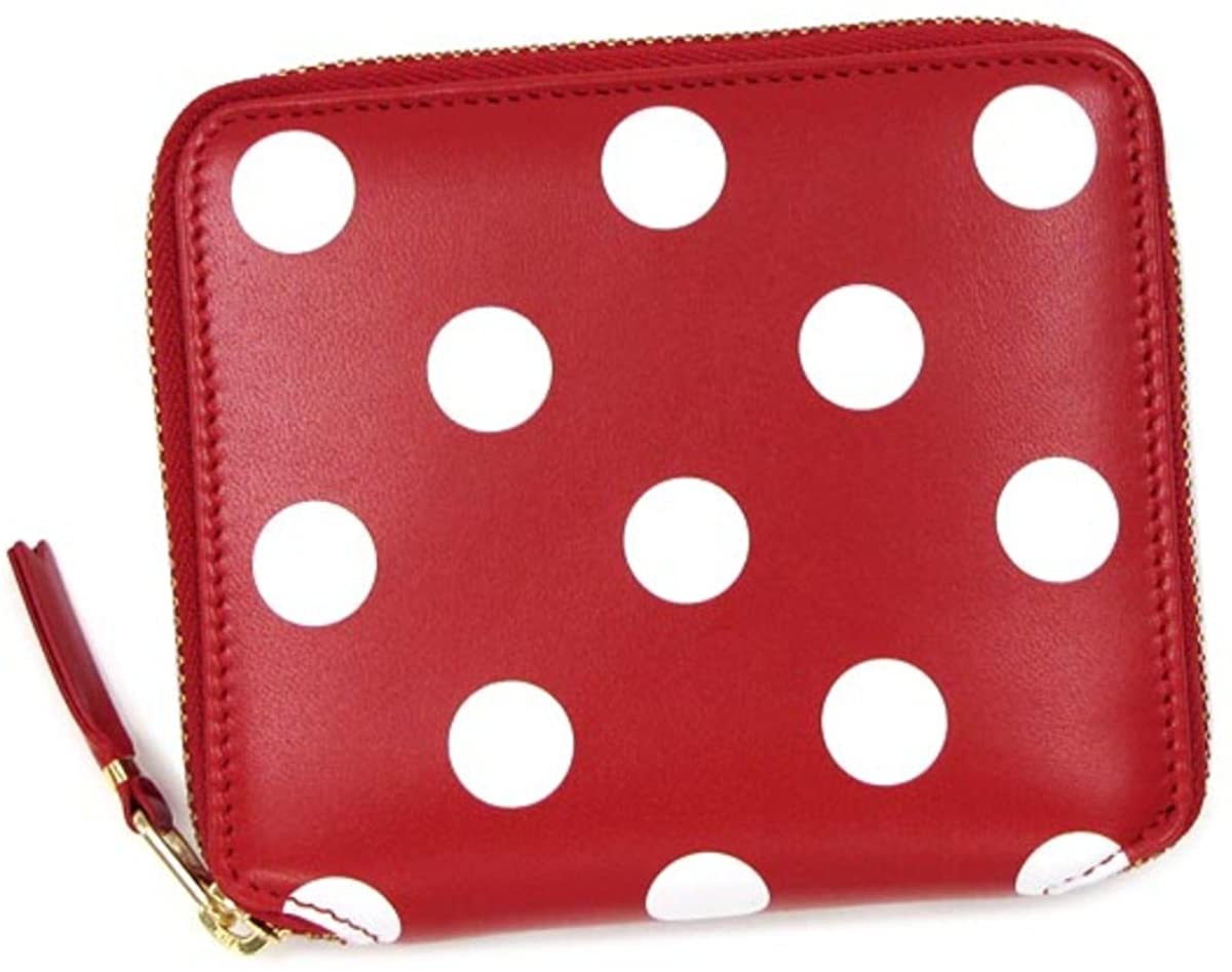 小銭入れ コインケース ユニセックス 水玉COMME DES GARCONS コムデギャルソン SA2100PD-RDポルカドット柄 P DOTS PRINTED RED ラウンドファスナー財布 二つ折り財布 並行輸入品 新生活