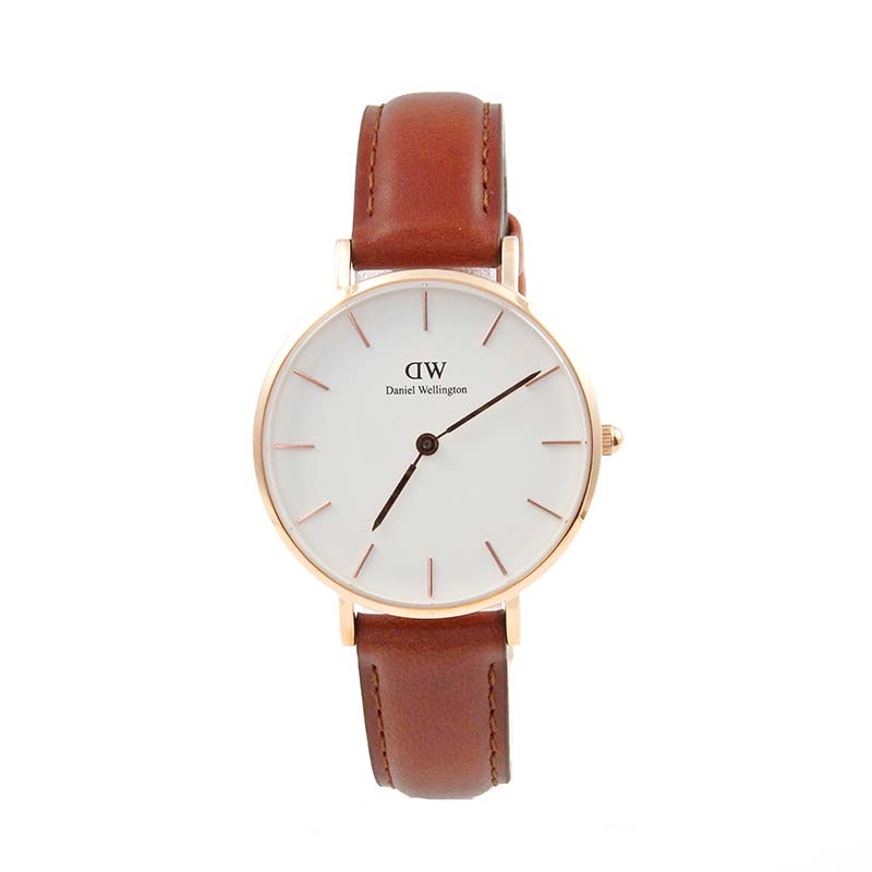 すぐに使えるダニエルウェリントン 腕時計 レディース ブラウン ホワイト クオーツ レザー 32mm Classic Petite Daniel Wellington DW00100175