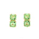 すぐに使えるスワロフスキー イヤーカフ セット レディース ゴールド グリーン オクタゴンカット SWAROVSKI Millenia Clip Earrings 5654559