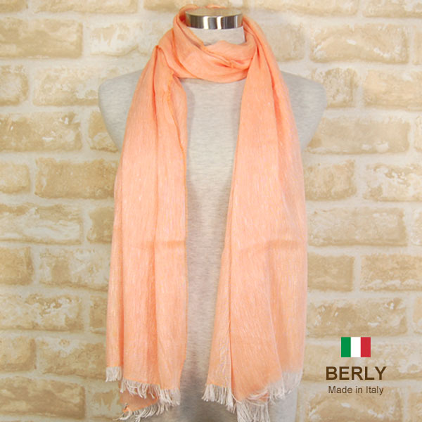 ストール春夏イタリア製レディース・メンズ・ユニセックスberly-e218-orange オレンジ・BERLYベリー【マフラー】【スカーフ】【stole】【women】【men】11000