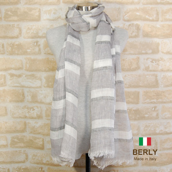 乐天商城 - ストール春夏イタリア製レディース・メンズ・ユニセックスberly-l241-grey グレー・BERLYベリー【マフラー】【スカーフ】【stole】【women】【men】11000