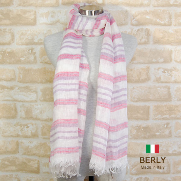 乐天商城 - ストール春夏イタリア製レディース・メンズ・ユニセックスberly-l357-pink ピンク・BERLYベリー【マフラー】【スカーフ】【stole】【women】【men】11000