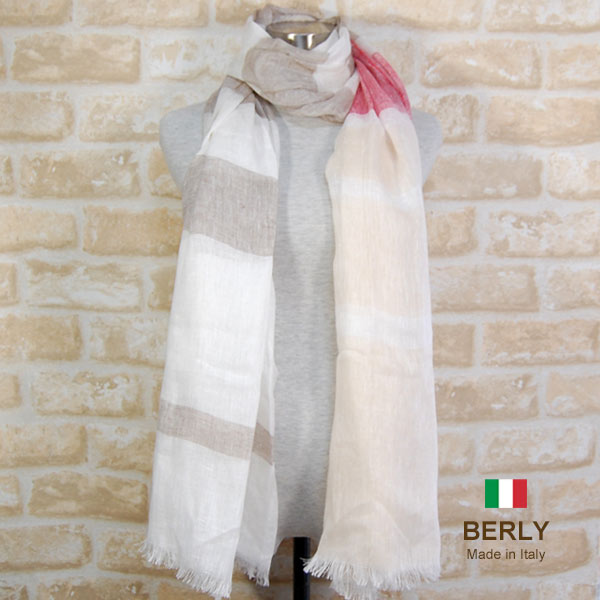 乐天商城 - ストール春夏イタリア製レディース・メンズ・ユニセックスberly-li323-beige ベージュ・BERLYベリー【マフラー】【スカーフ】【stole】【women】【men】11000