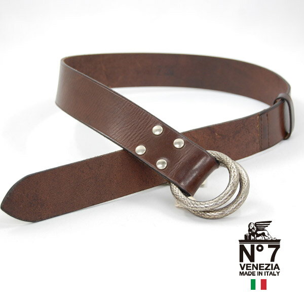 イタリア製レザーベルトリングリングデザインレディースno7-s771-darkbrownNO7ナンバーセブン【 ランキング 】【 ファッション 】【 バックル 】【 革小物 】【 belt 】【 ブランド 】19000