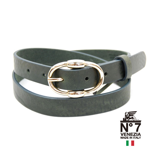 イタリア製レザーベルト/レディースゴールドバックルno7-s880-darkgreenダークグリーンNO7ナンバーセブン【ランキング】【ファッション】【バックル】【革小物】【belt】【ブランド】13200