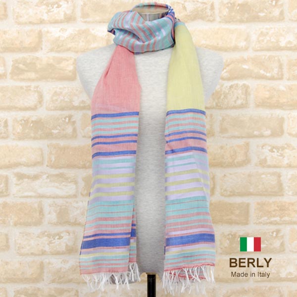 ストール春夏イタリア製レディース・メンズ・ユニセックスberly-1050e-redレッド・BERLYベリー【マフラー】【スカーフ】【stole】【women】【men】11000