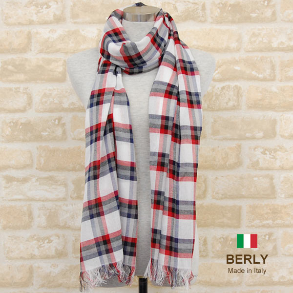 ストール春夏イタリア製レディース・メンズ・ユニセックスberly-11017-red・BERLYベリー【マフラー】【..