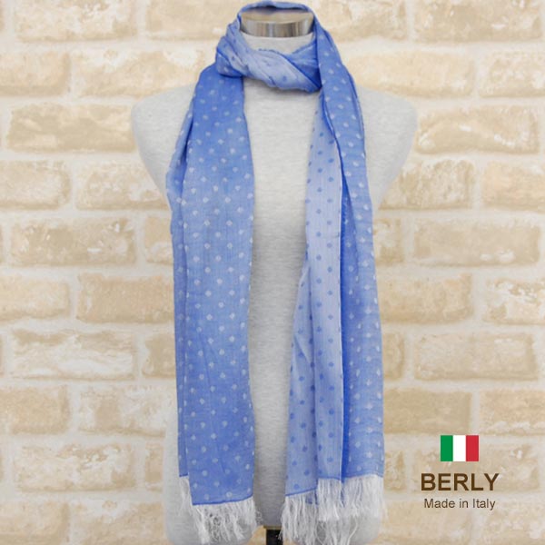 乐天商城 - ストール春夏イタリア製レディース・メンズ・ユニセックスberly-1128-blueブルー・BERLYベリー【マフラー】【スカーフ】【stole】【women】【men】12100