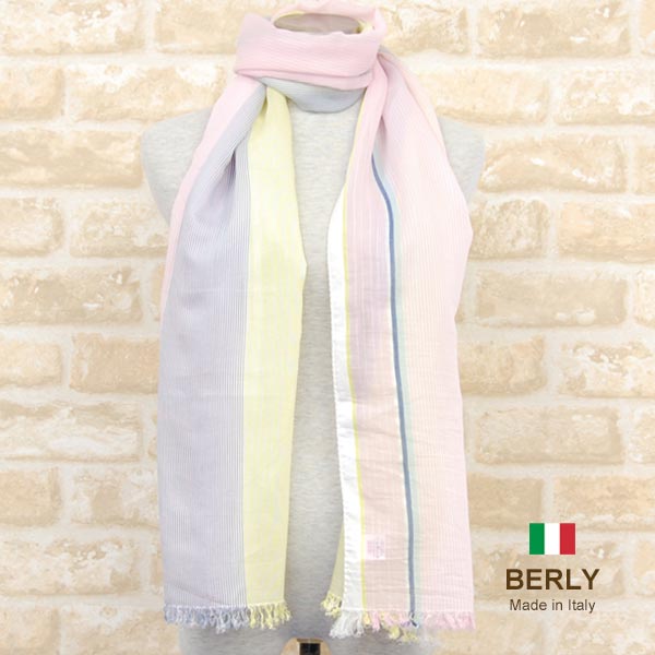 ストール春夏イタリア製レディース・メンズ・ユニセックスberly-13109-pink・BERLYベリー【マフラー】【スカーフ】【stole】【women】【men】11000