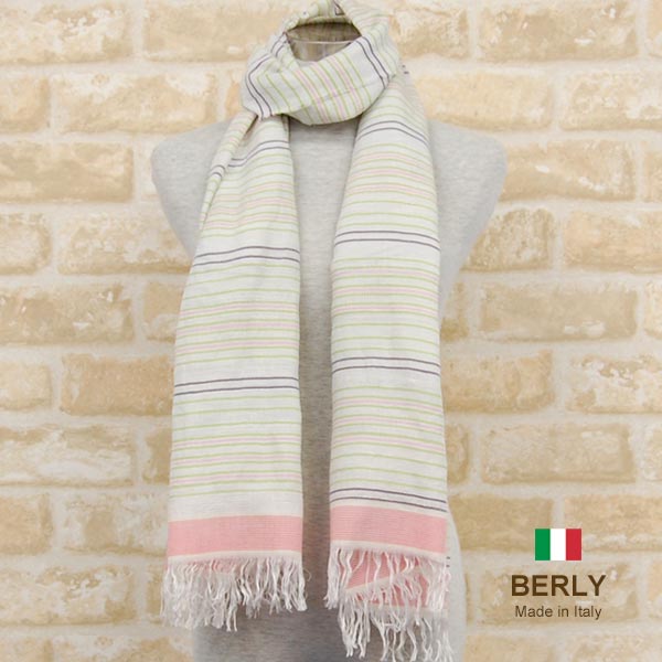 乐天商城 - ストール 春夏イタリア製レディース・メンズ・ユニセックスberly-25019-pinkピンク・BERLYベリー【マフラー】【スカーフ】【stole】【women】【men】11000