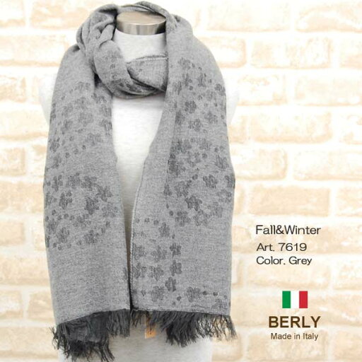 ストール秋冬イタリア製レディース・メンズ・ユニセックス7619-grey・BERLYベリー【マフラー】【スカーフ】【stole】【women】【men】10000 ストール秋冬イタリア製レディース・メンズ・ユニセックス7619-grey・BERLYベリー【マフラー】【スカーフ】【stole】【women】【men】10000