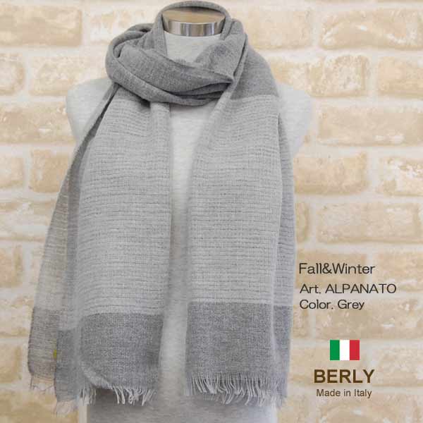 ストール 秋冬イタリア製レディース メンズ ユニセックスalpanato-grey グレーBERLYベリー【マフラー】【ストール】【stole】【women】【men】11000