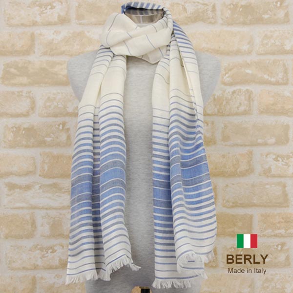 ストール春夏イタリア製レディース・メンズ・ユニセックスberly-c201-navy・BERLYベリー【マフラー】【スカーフ】【stole】【women】【men】12100