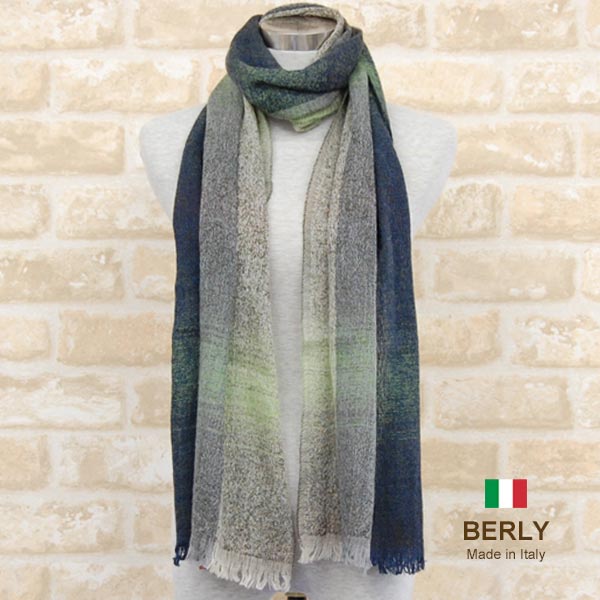 ストール秋冬イタリア製レディース・メンズ・ユニセックスberly-marmolada-greenグリーン・BERLYベリー【マフラー】【スカーフ】【stole】【women】【men】11000