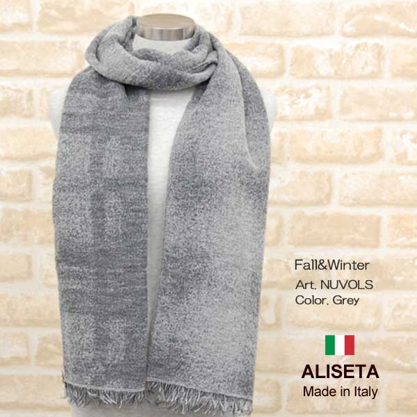 ストール秋冬イタリア製レディース・メンズ・ユニセックスnuvols-grey・ALISETAアリセタ【マフラー】【スカーフ】【stole】【women】【men】14000(4)