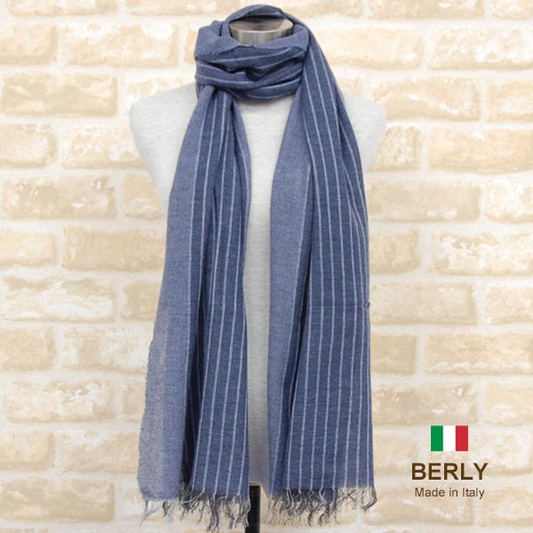 For Women - ストール秋冬イタリア製レディース・メンズ・ユニセックスberly-pesci-navyネイビー・BERLYベリー【マフラー】【スカーフ】【stole】【women】【men】11000