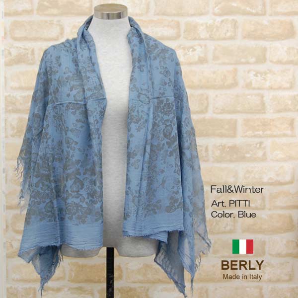 [SALE]イタリア製春夏秋冬オールシーズンイタリア製プリントレディース・メンズ・ユニセックスpitti-blue・BERLYベリー【マフラー】【スカーフ】【stole】【women】【men】10000