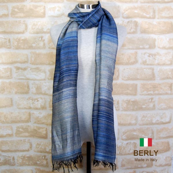 ストール春夏イタリア製レディース・メンズ・ユニセックスberly-antaria-navy ネイビー・BERLYベリー【マフラー】【スカーフ】【stole】【women】【men】13200