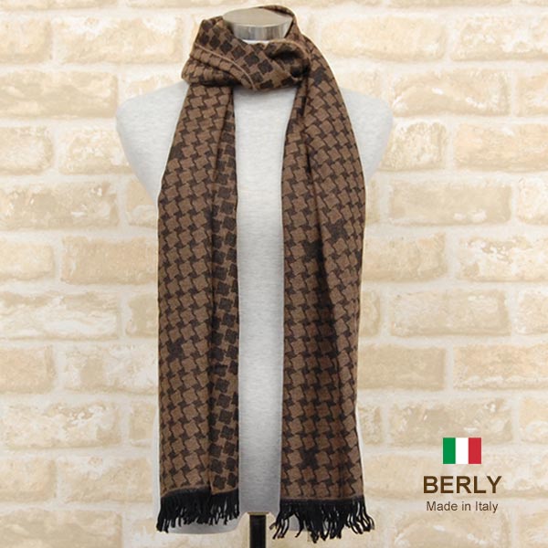 乐天商城 - ストール 秋冬イタリア製レディース・メンズ・ユニセックスberly-3319-brownブラウン・BERLYベリー【マフラー】【スカーフ】【stole】【women】【men】11000