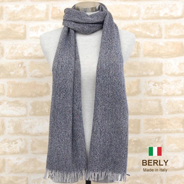 乐天商城 - ストール秋冬イタリア製レディース・メンズ・ユニセックスberly-7508-navyネイビー・BERLYベリー【マフラー】【スカーフ】【stole】【women】【men】11000