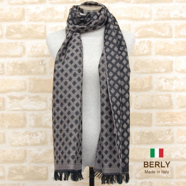 乐天商城 - ストール 秋冬イタリア製レディース・メンズ・ユニセックスberly-7906-browngreyブラウングレー・BERLYベリー【マフラー】【スカーフ】【stole】【women】【men】11000