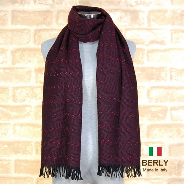 ストール秋冬イタリア製レディース・メンズ・ユニセックスmilena-wineワイン・BERLYベリー【マフラー】【ストール】【stole】【women】【men】11000