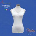 タンクトップ MADIVAイタリア製 フラワー レース最高級 コットン 素材 Filoscozia CottonFlower-Tanktop脇に縫い目のないインナー7900