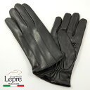 レザーグローブ メンズ革手袋 イタリア製カシミヤライナー8.5サイズ (Mサイズ)LEPRE UOMO レプレ 429c-black ブラック【 プレゼント 】【 ギフトラッピング 】【 ナポリ 】18000