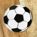 【大きめ ワッペン】サッカーボール 約9cm×9cm アイロン接着OK Soccer ball-PM