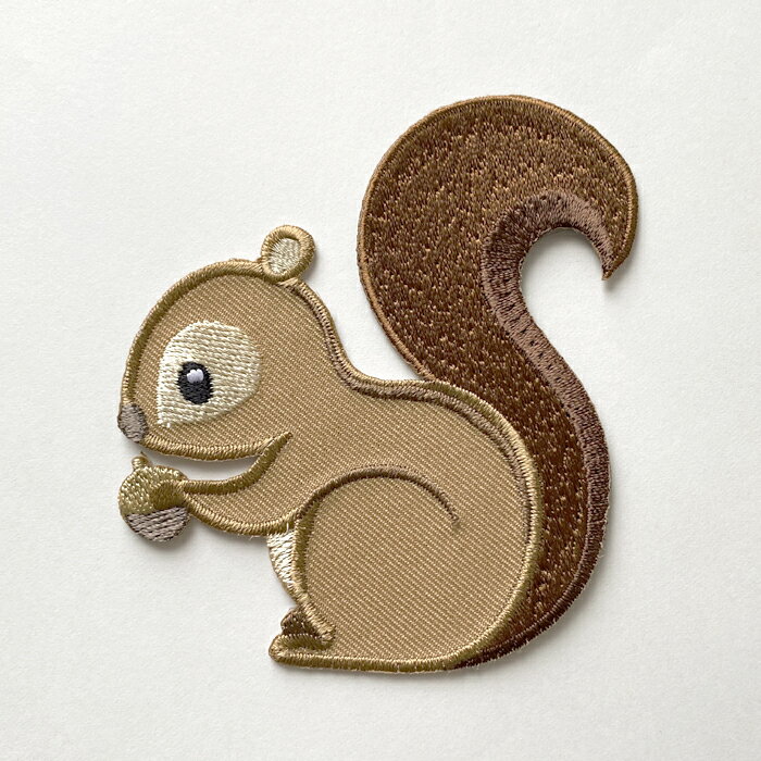 【大きめ ワッペン】リス / りす　約8-9cm前後　Squirrel-PM