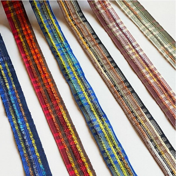 【フランスリボン】チェック柄リボン　マドラスチェック/MADRAS幅:15-17mm　No.1500-15mm-SA