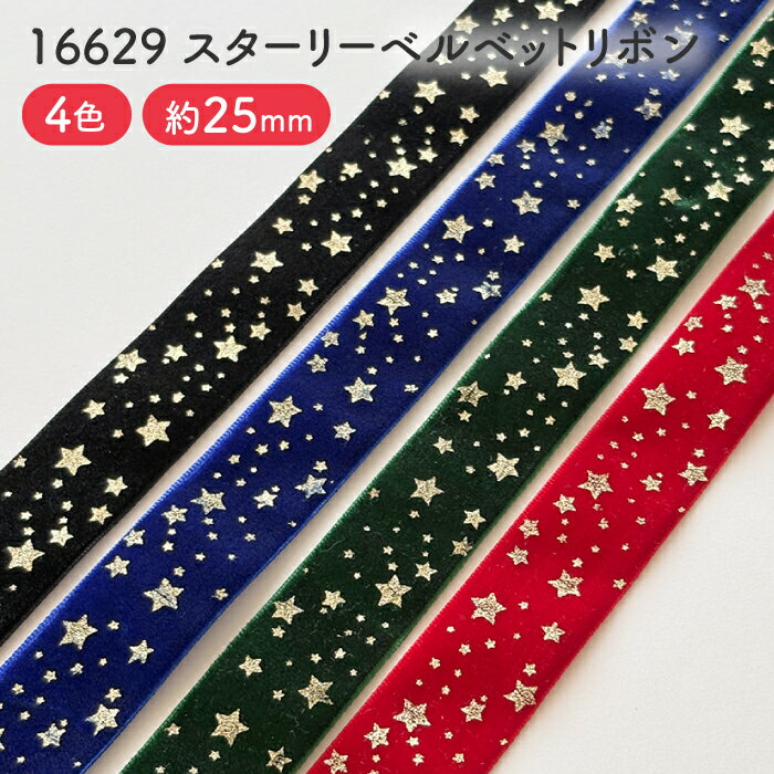 スターリーベルベットリボン｜25mm【フランスメーカー製】(16629_SM)
