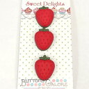 いちご/ストロベリーButtons Galore ボタン 3個セット　Sweet Delights（Strawberries）BG-SD113