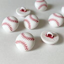 【1個売り】野球ボール ボタン直径約15mm【輸入ボタン】Buttons Galore Baseball(B187-BG)デコやアクセサリーなどの飾りにおすすめです。足つきボタン