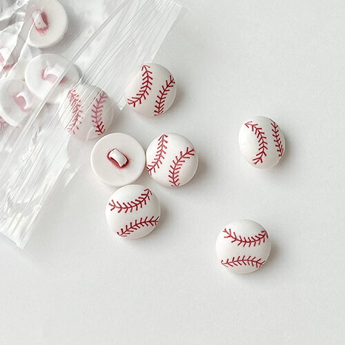 【1個売り】野球ボール ボタン直径約19mm / 足つきボタン【輸入ボタン】Buttons Galore Baseball(B187-19-BG)デコやアクセサリーなどの飾りにおすすめです。