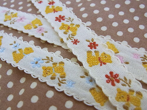 【チロルテープ】くま / ベアー / お花柄約16-17mm前後　No.5964