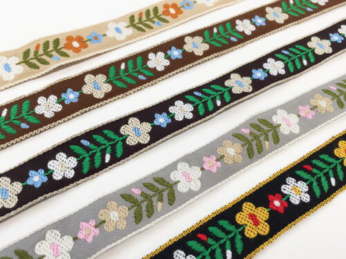 樂天商城 - チロルテープ　フラワー柄 エンブリボン　約18-19mm幅　No.144-21-DA