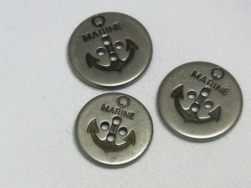乐天商城 - 【在庫限り】【ヨーロッパ製ボタン】　MARINE＊マリン　イカリ柄＊メタル　ボタン約20mm1個単位での販売です。50091_20_SM
