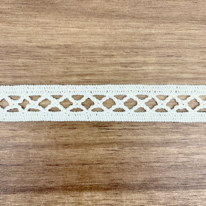 はしご トーションレースクロスタイプ幅16-17mm前後オフホワイト(ほぼ白) No.7656-YT