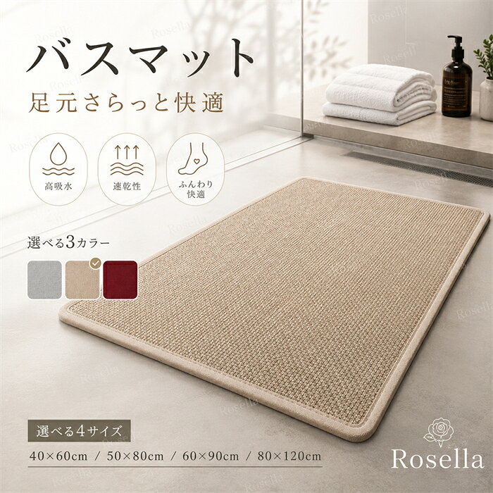 「期間限定★300円OFF」玄関マット バスマット 屋外 室内 泥落とし 滑り止め 洗える...