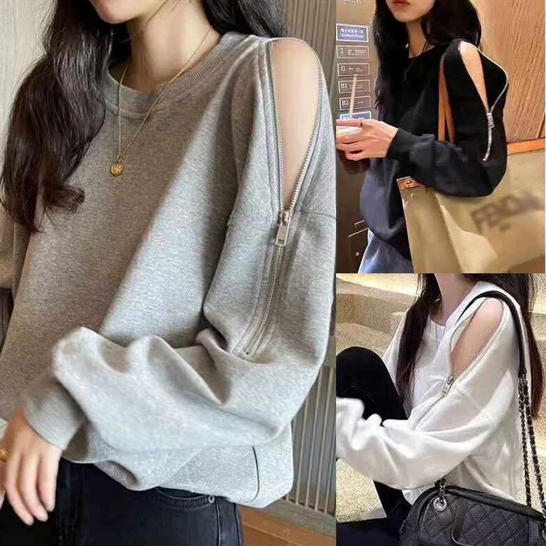 スウェットレディース きれいめ 40代 春秋新作 長袖トレーナー 肩出しブラウス 韓国風 ゆったりトップス 無地 プルオーバー カジュアル 可愛い 着痩せ 30代 50代 韓国風 大人 可愛い かわいい 秋 春 夏 オフィス 通勤 20代 30代 40代 OL レディース ファッション カジュアル