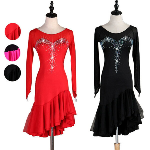 ラテン衣装 チャチャチャ 社交ダンス ラテンドレス ワンピース キャバ スタンダード ワルツ ラテンダンス 練習着 ダンス 演出 舞台 サルサダンス 競技用ドレス 豪華なドレス ダンス衣装 ダンスウエア ダンス発表会 団体 ステージ 演出服 ローズ ブラ