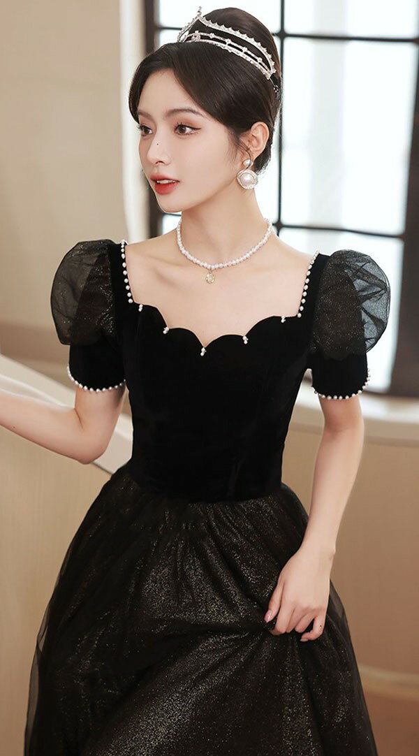 大きいサイズ イブニングドレス 演奏会 ピアノ発表会 袖付き ワンピース Aライン ステージドレス 二次会 女子会 成人式 パーティードレス 大人 可愛い ドレス 大人 ピアノ 発表会 ロング丈 ぽっちゃり