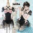 ワンピース水着 レディース 水着 体型カバー ロリータ風 かわいい フリル 透明感あり 水玉 ドット リボン 撮影 温泉 プール ビーチ ピンク ブラック S M L(4)