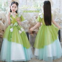 「商品限定20%OFF」ピアノ発表会 ドレス 中学生 160 ワンピース キッズ 女の子 ロングドレス 花柄 花付き Vネック キッズドレス ロング丈 袖なし ...
