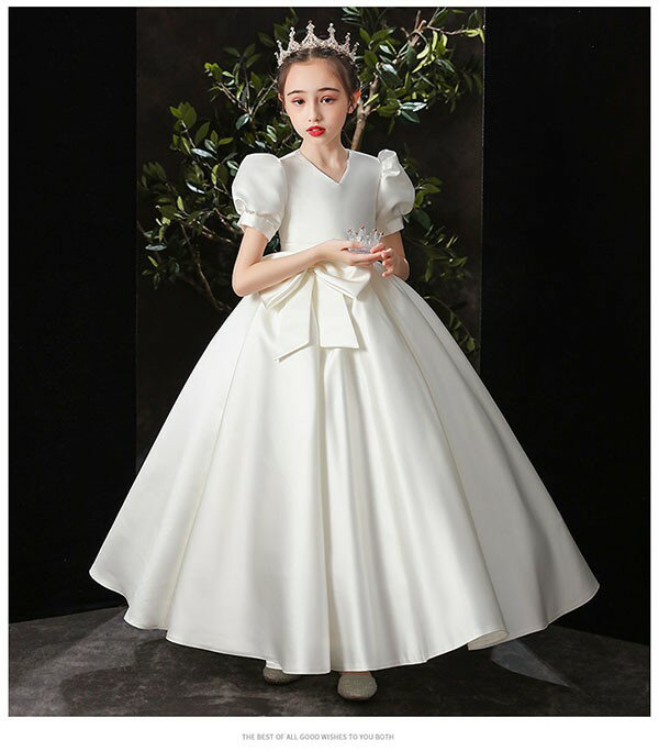 ピアノ発表会 ドレス 中学生 ワンピース キッズドレス 子供服 ロング丈 ガール 子供ドレス 袖付き 袖あり バブル袖 演奏会 フラワーガール ベールガール リングガール プリンセス ブライダル フォーマル 七五三 可愛い お姫様 110 120 130