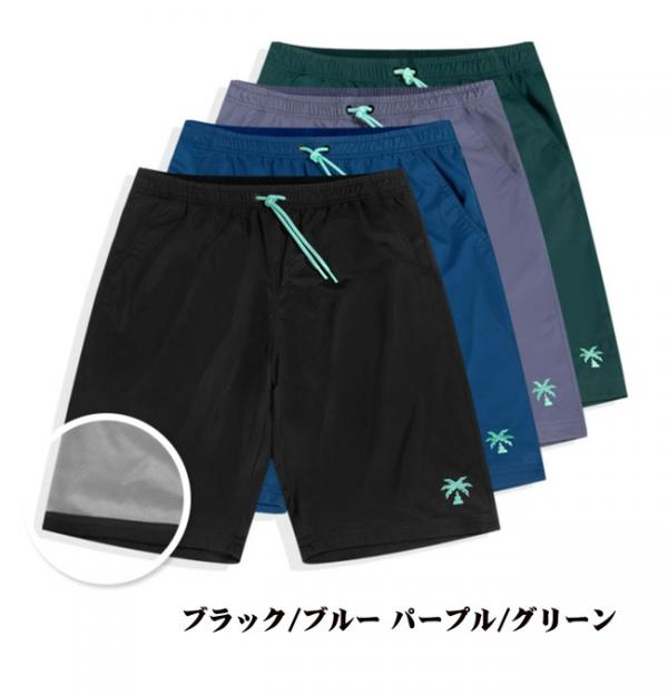 水着 サーフパンツ メンズ 水着 海パン 速乾 ショートパンツ 水陸両用 ハーフパンツ 5分丈パンツ 黒 緑 紫 青 S-5XL