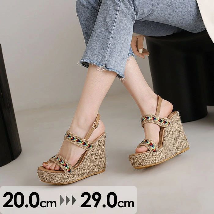 ウェッジソール サンダル 厚底 サンダル エスニック レディース かわいい オシャレ 脚長 ヒール12cm リゾート 美脚 カジュアル 靴 大人 20代 30代 40代 カジュアル 厚底サンダル 夏 疲れにくい 大きいサイズ サンダル きれいめ 歩きやすい おしゃれ 身長アップ お洒落