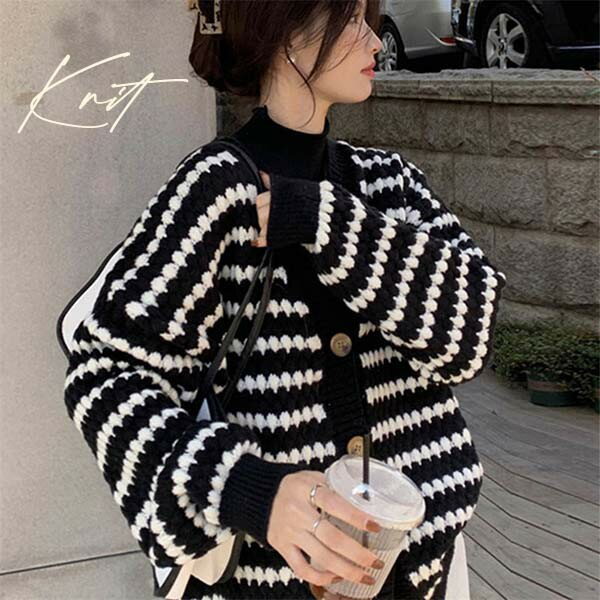 Three-Quarter Knit - ニットカーディガン 秋冬 ゆったり セーター ざっくり オーバーサイズ 前開き トップス 日常服 カジュアル ニットカーディガン ニットカーデ ゆるニット 羽織 おしゃれ トップス 長袖 体型カバー ゆったり 無地 秋 冬 暖かい 柔らかい クリスマス 上品 20代 30代